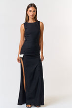 Load image into Gallery viewer, High Slit Side Bow Sleevelee Maxi Dress 🎄 Holiday - Black
